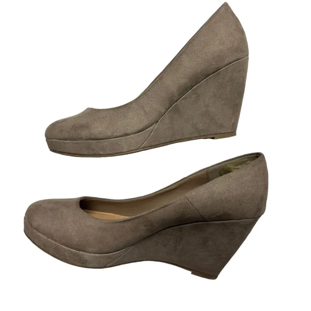 Apt. 9‎ Women's Faux Suede Platform Wedge Ballet Shoes Size 8.5